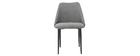 Chaises en tissu effet velours gris (lot de 2) ELLO
