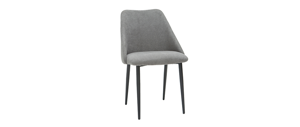 Chaises en tissu effet velours gris (lot de 2) ELLO