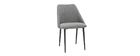 Chaises en tissu effet velours gris (lot de 2) ELLO