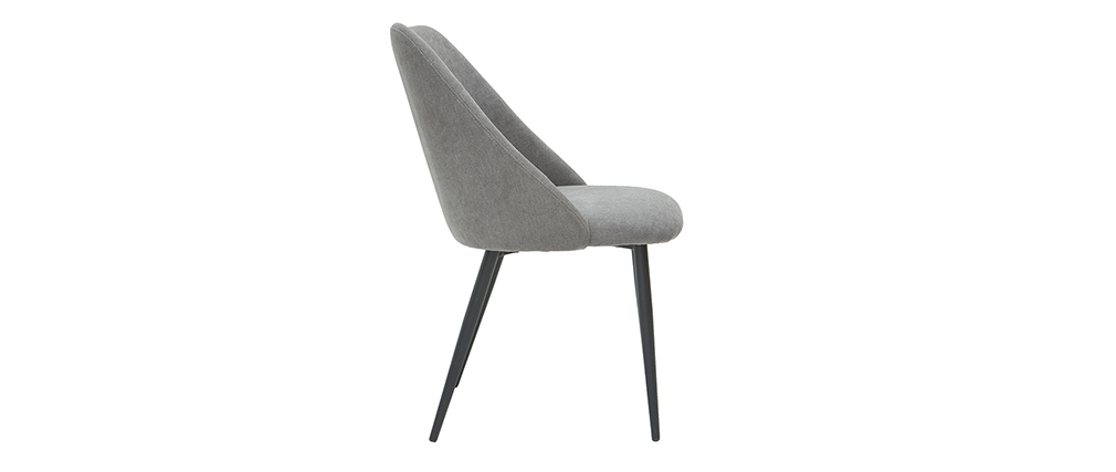 Chaises en tissu effet velours gris (lot de 2) ELLO