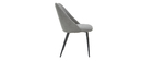 Chaises en tissu effet velours gris (lot de 2) ELLO