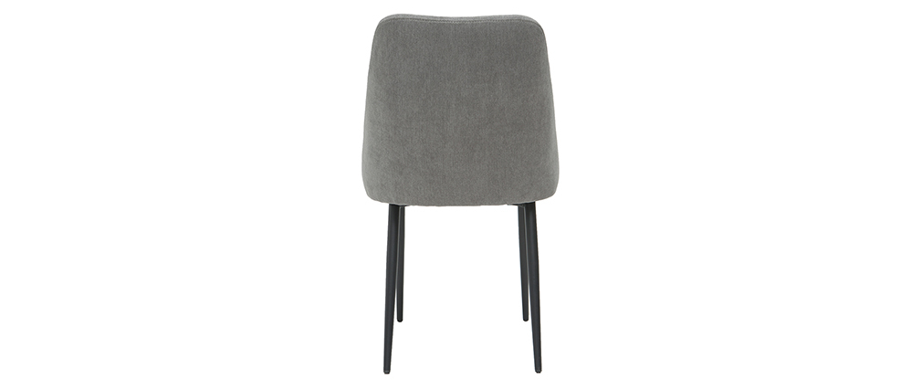 Chaises en tissu effet velours gris (lot de 2) ELLO