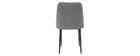 Chaises en tissu effet velours gris (lot de 2) ELLO