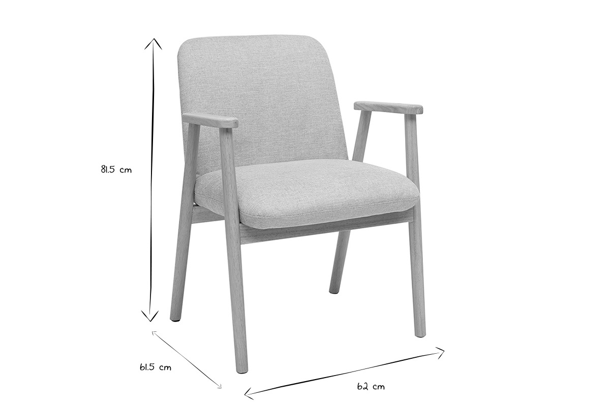 Chaises en tissu effet velours textur� beige et bois clair (lot de 2) KITTY
