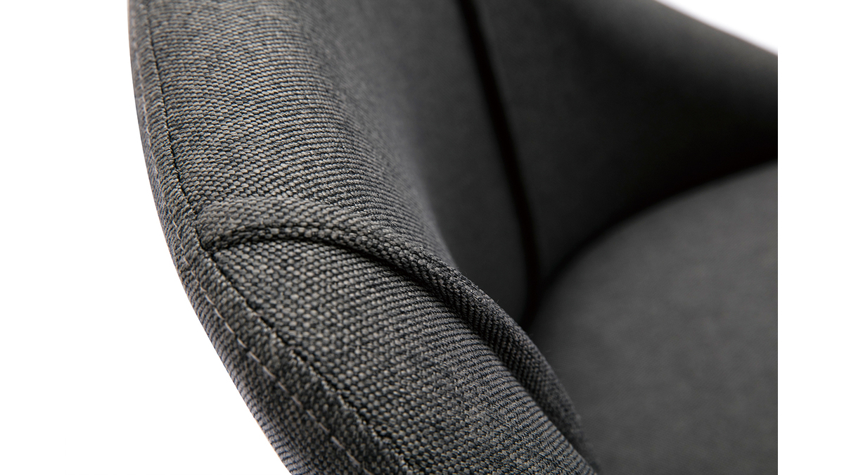Chaises en tissu effet velours textur gris fonc et bois clair (lot de 2) HIGGINS