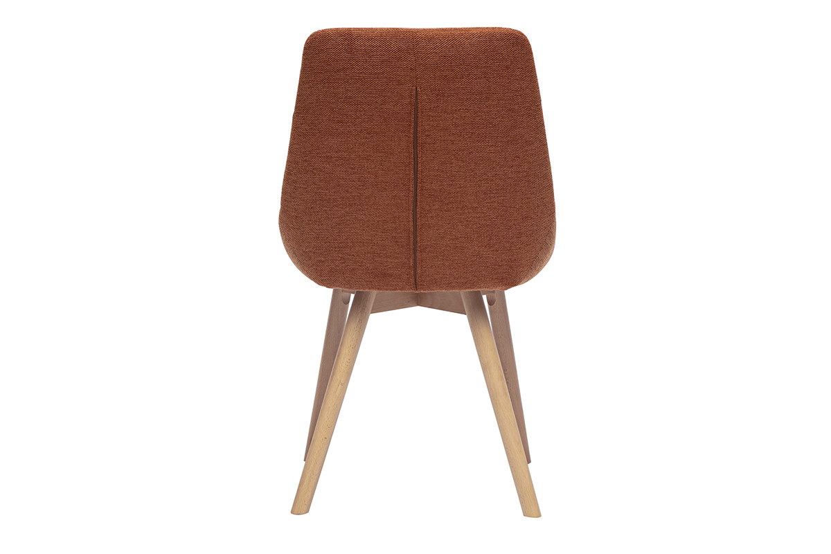 Chaises en tissu effet velours textur terre brle et bois clair (lot de 2) ALESS