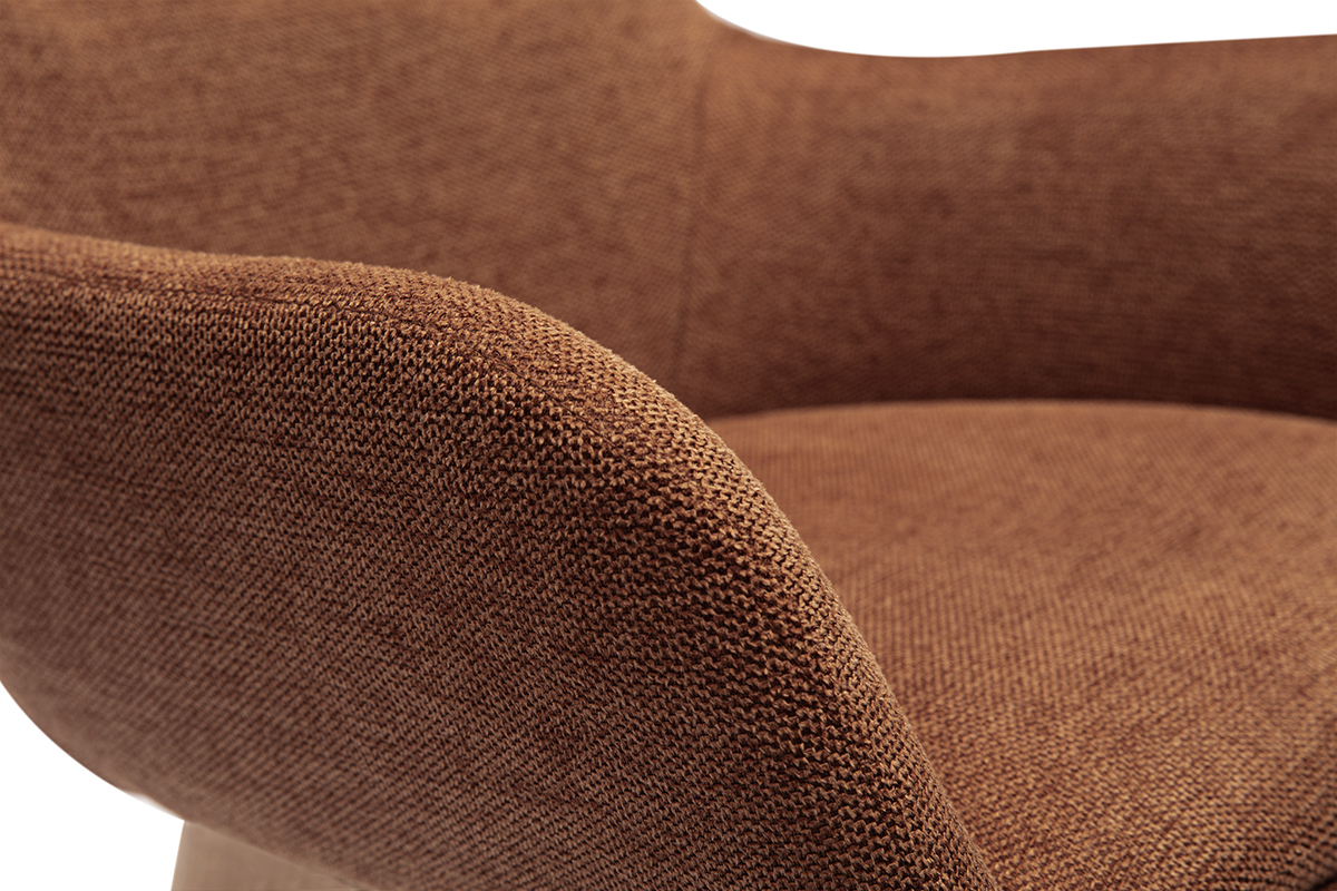 Chaises en tissu effet velours textur terre brle et bois clair (lot de 2) ALESS