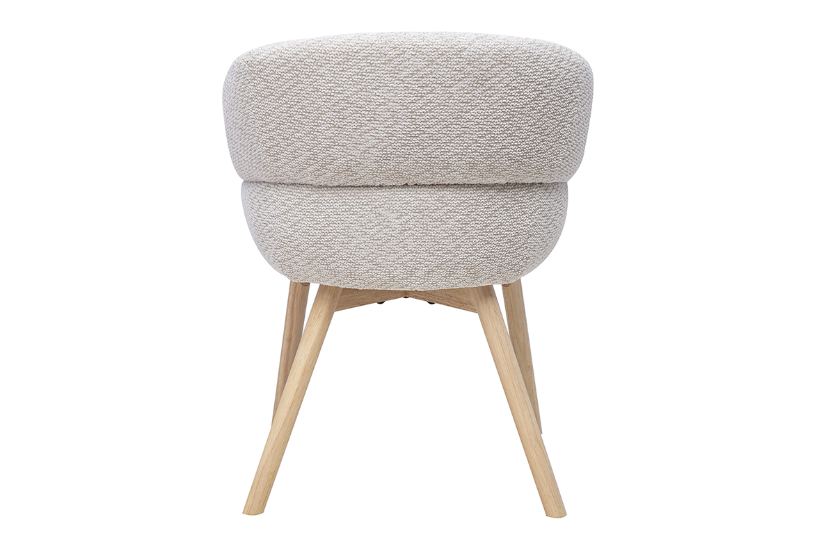 Chaises en tissu velours chenille beige et bois clair (lot de 2) TIGGY