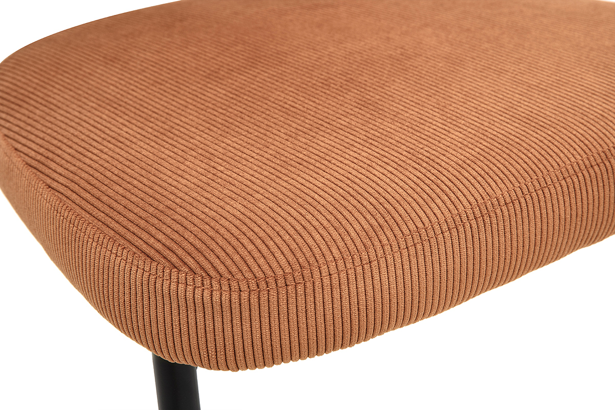 Chaises en tissu velours ctel terre brle et mtal noir (lot de 2) BREKA