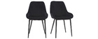 Chaises en velours noir (lot de 2) HOLO