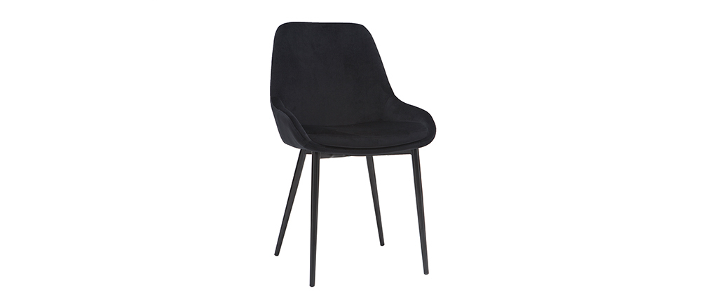 Chaises en velours noir (lot de 2) HOLO
