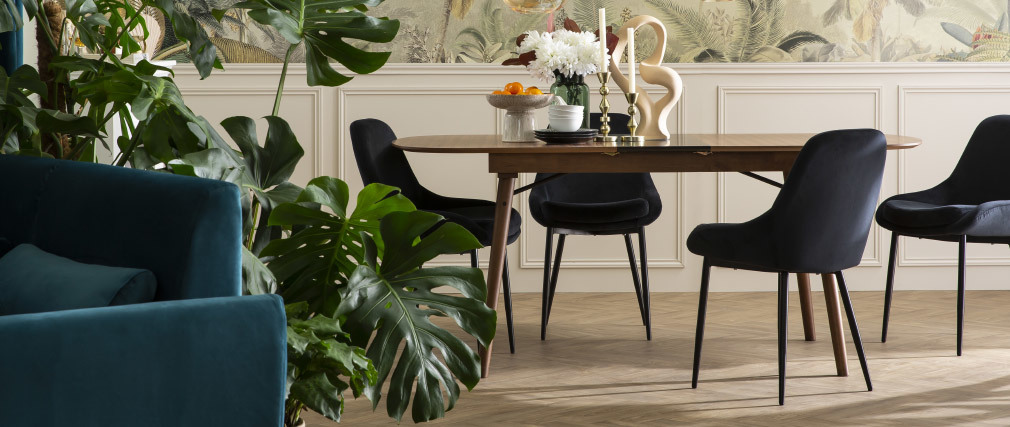 Chaises en velours noir (lot de 2) HOLO