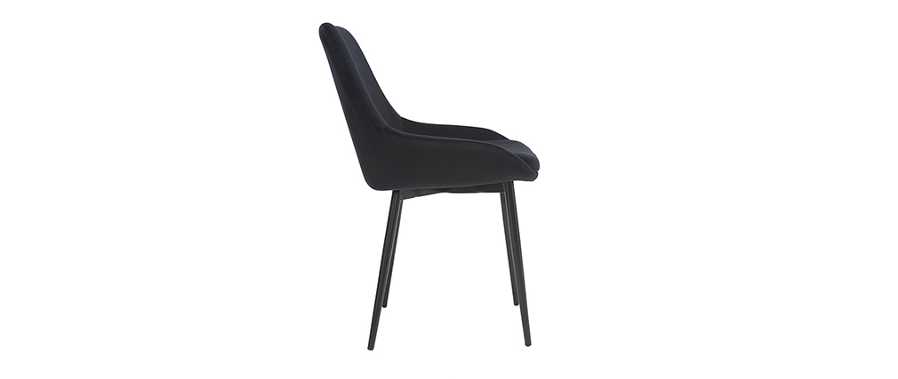 Chaises en velours noir (lot de 2) HOLO