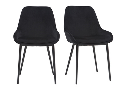 Chaises en velours noir (lot de 2) HOLO