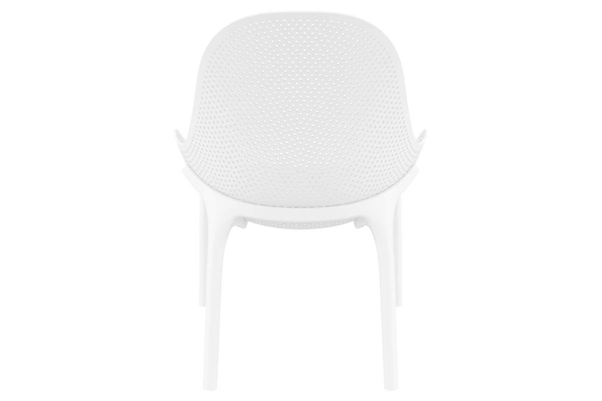 Chaises lounge empilables blanches int�rieur / ext�rieur (lot de 4) OSKOL