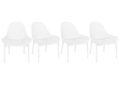 Chaises lounge empilables blanches int&eacute;rieur / ext&eacute;rieur (lot de 4) OSKOL