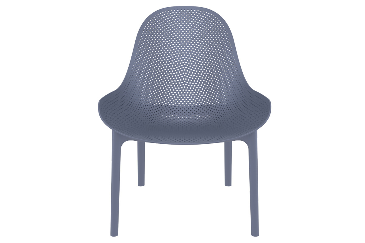 Chaises lounge empilables grises intrieur / extrieur (lot de 4) OSKOL