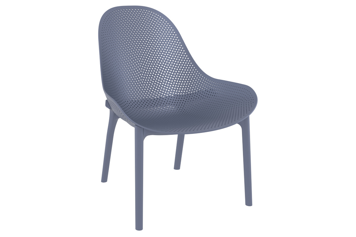 Chaises lounge empilables grises intrieur / extrieur (lot de 4) OSKOL