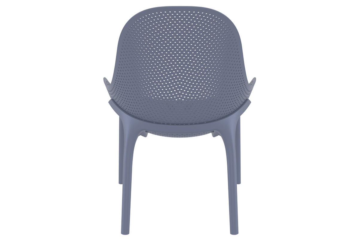 Chaises lounge empilables grises intrieur / extrieur (lot de 4) OSKOL