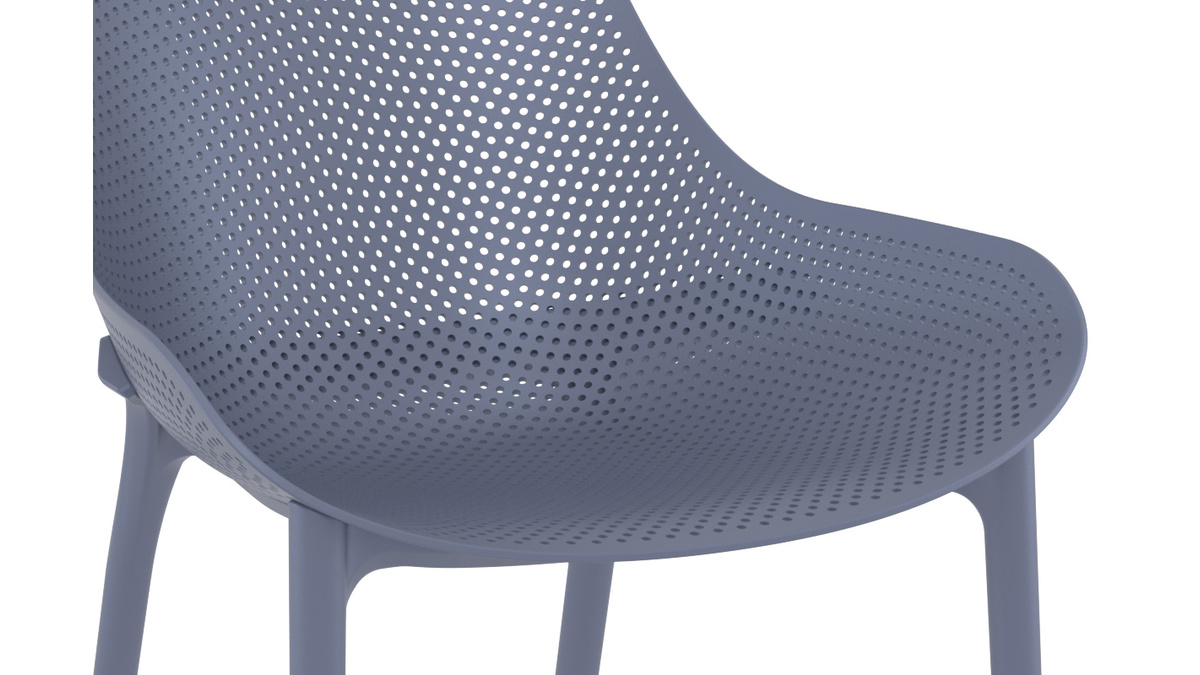 Chaises lounge empilables grises intrieur / extrieur (lot de 4) OSKOL