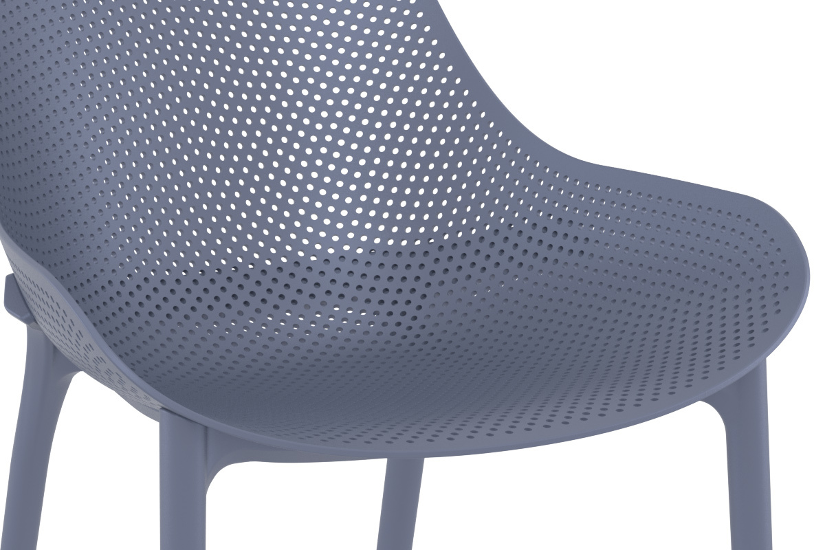 Chaises lounge empilables grises intrieur / extrieur (lot de 4) OSKOL
