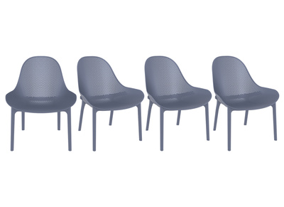 Chaises lounge grises int&eacute;rieur / ext&eacute;rieur (lot de 4) OSKOL
