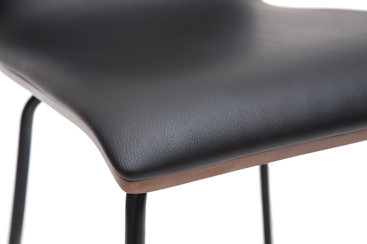 Chaises noir et bois fonc� avec pieds m�tal (lot de 2) DELICACY