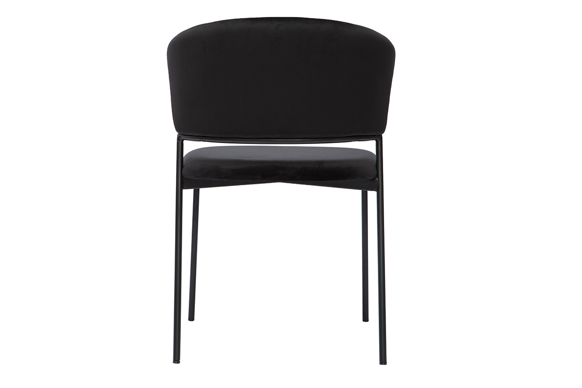 Chaises noires en tissu velours et mtal (lot de 2) FELIZ