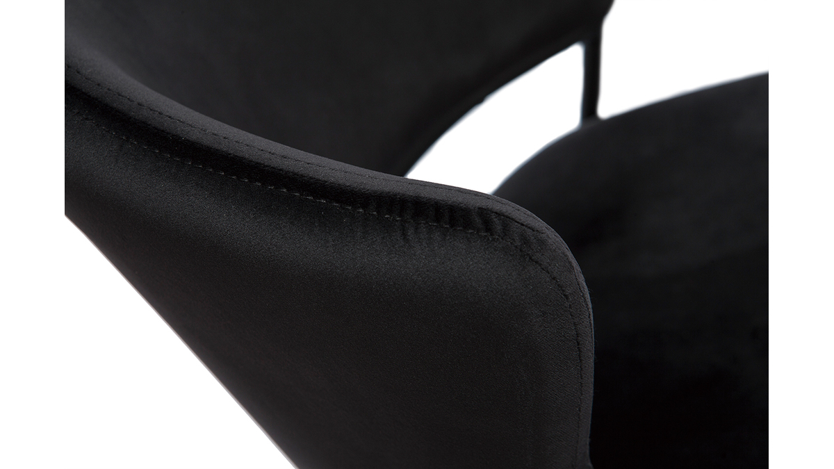 Chaises noires en tissu velours et mtal (lot de 2) FELIZ