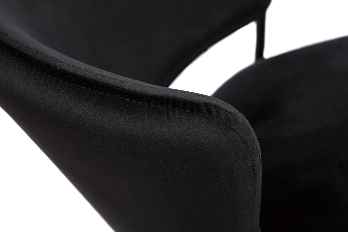 Chaises noires en tissu velours et mtal (lot de 2) FELIZ