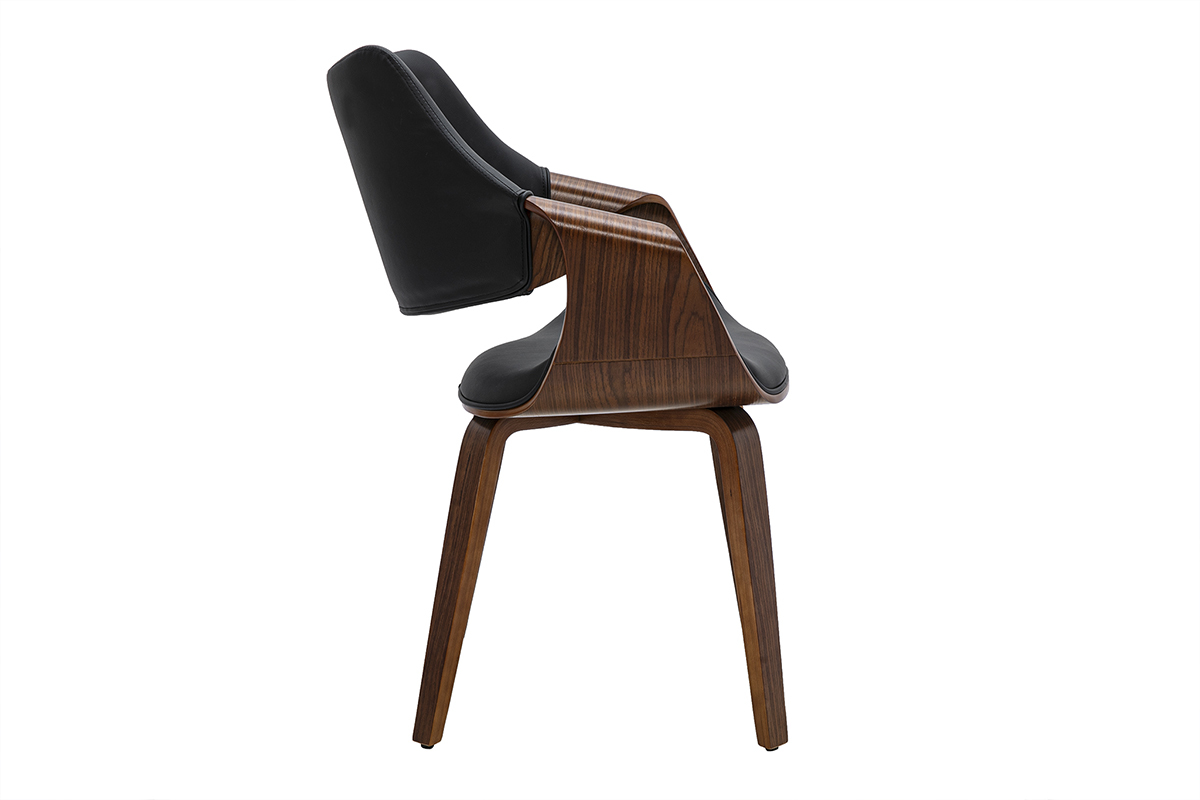 Chaises noires et bois fonc� noyer (lot de 2) SEVAN