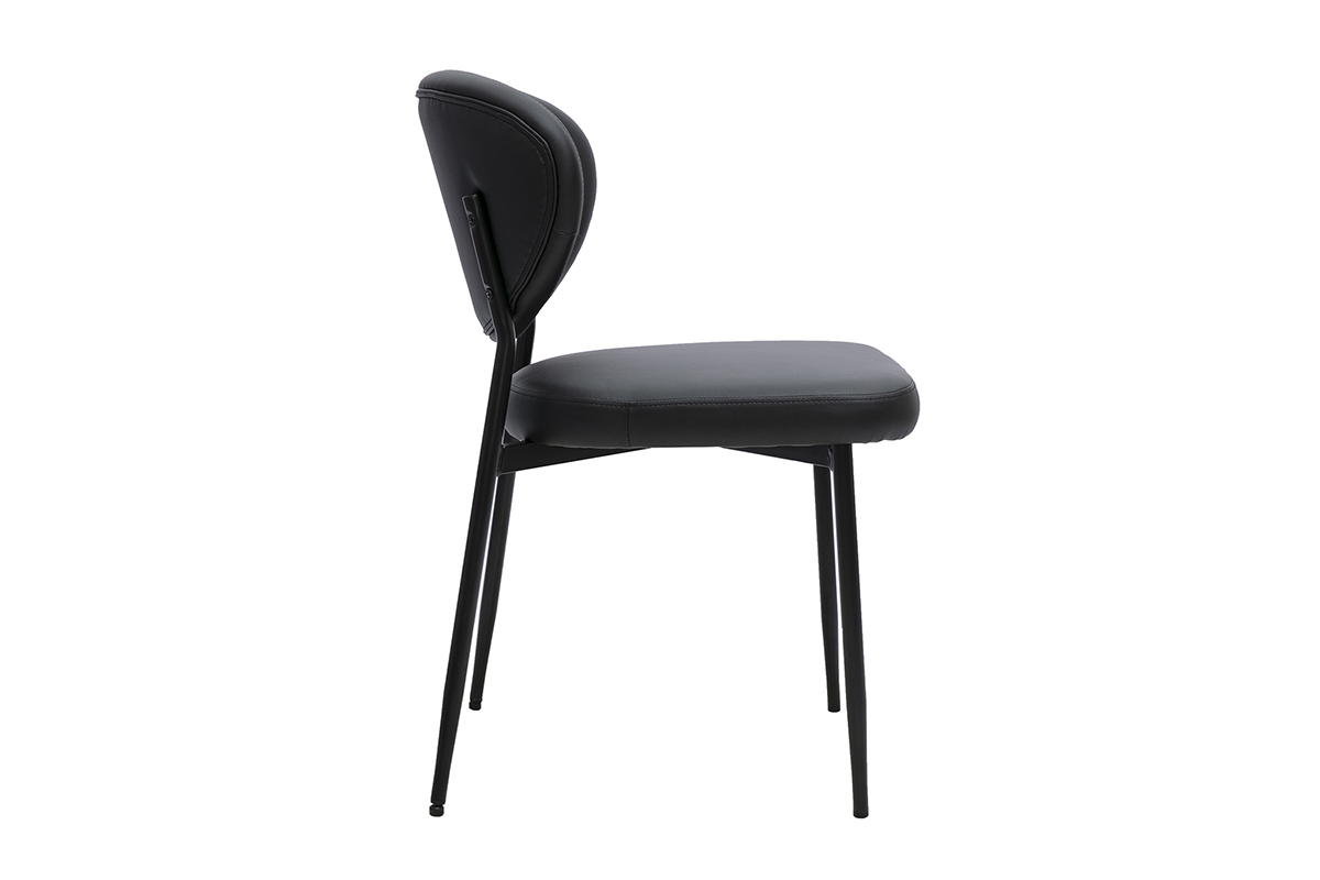 Chaises noires et m�tal (lot de 2) BREKA