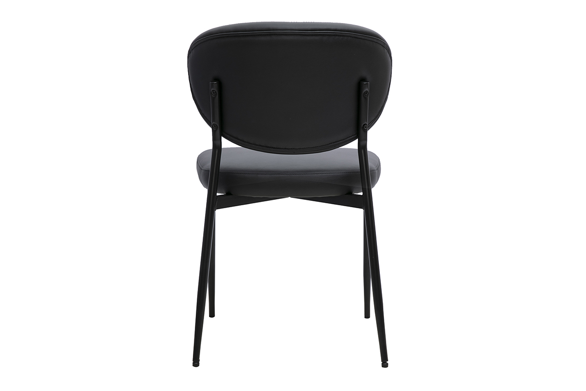 Chaises noires et m�tal (lot de 2) BREKA