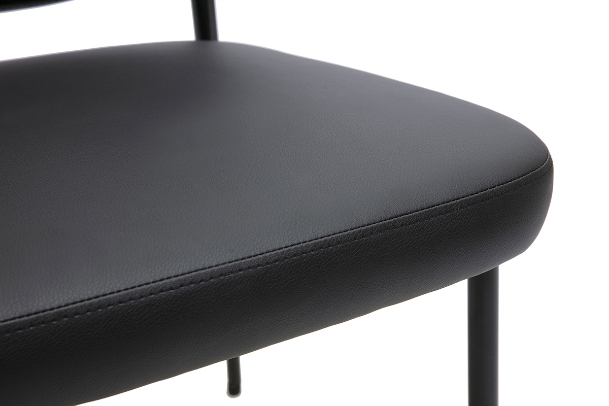 Chaises noires et m�tal (lot de 2) BREKA