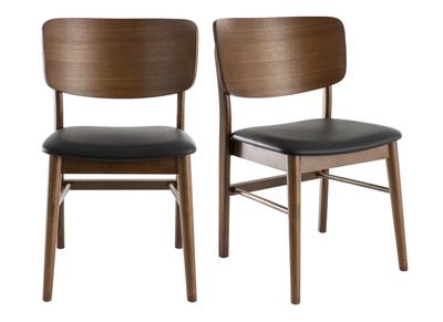 Chaises noyer et noir (lot de 2) SHELDON