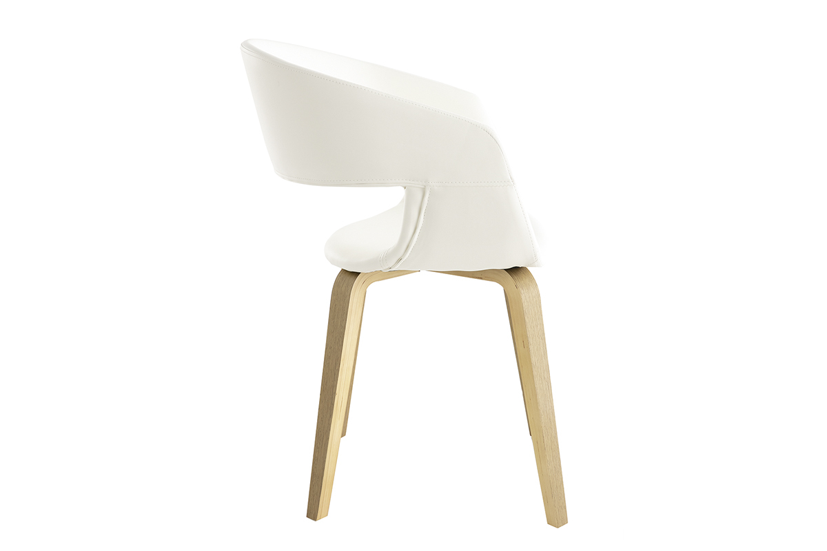 Chaises scandinaves blanc et bois (lot de 2) SLAM