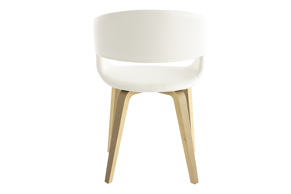 Chaises scandinaves blanc et bois (lot de 2) SLAM