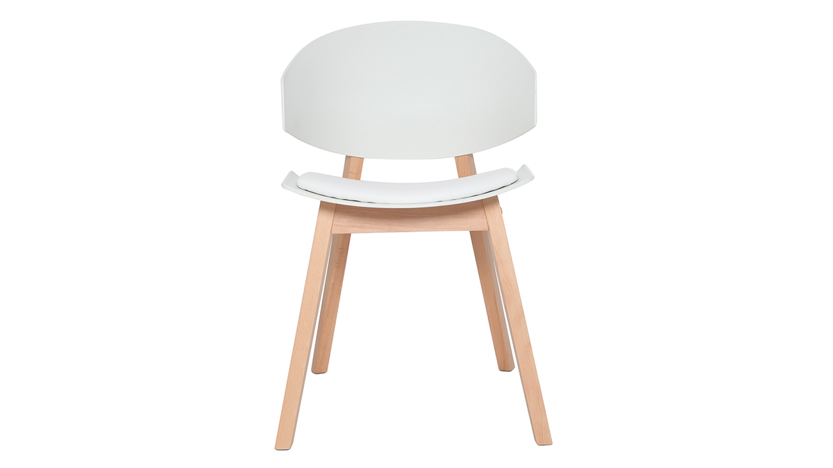 Chaises scandinaves blanc et bois clair (lot de 2) BLOEM