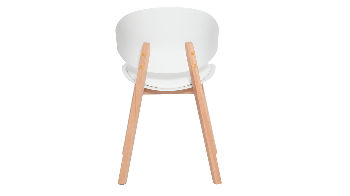 Chaises scandinaves blanc et bois clair (lot de 2) BLOEM