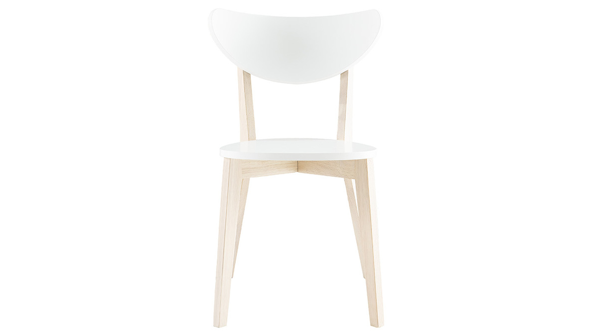 Chaises scandinaves blanc et bois clair (lot de 2) LEENA