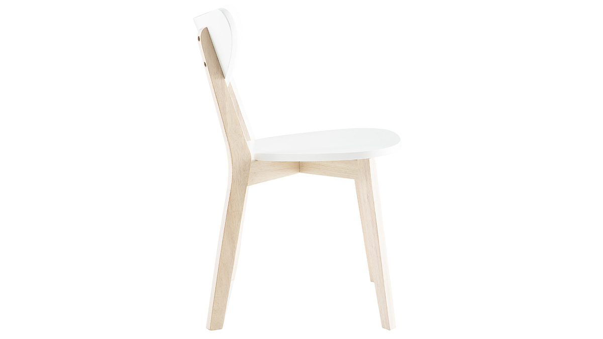 Chaises scandinaves blanc et bois clair (lot de 2) LEENA