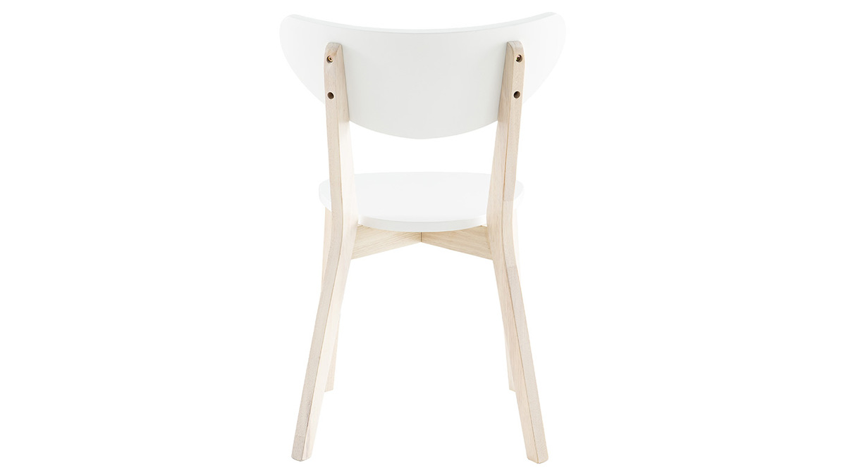 Chaises scandinaves blanc et bois clair (lot de 2) LEENA