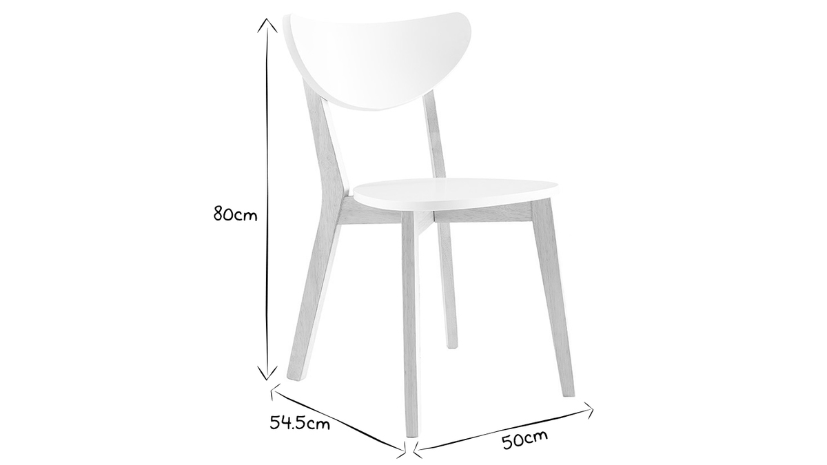 Chaises scandinaves blanc et bois clair (lot de 2) LEENA