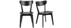 Chaises scandinaves bois noir (lot de 2) BAKI