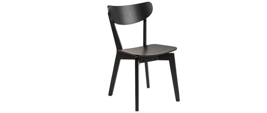 Chaises scandinaves bois noir (lot de 2) BAKI