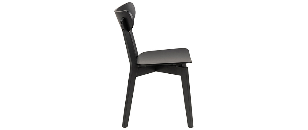 Chaises scandinaves bois noir (lot de 2) BAKI