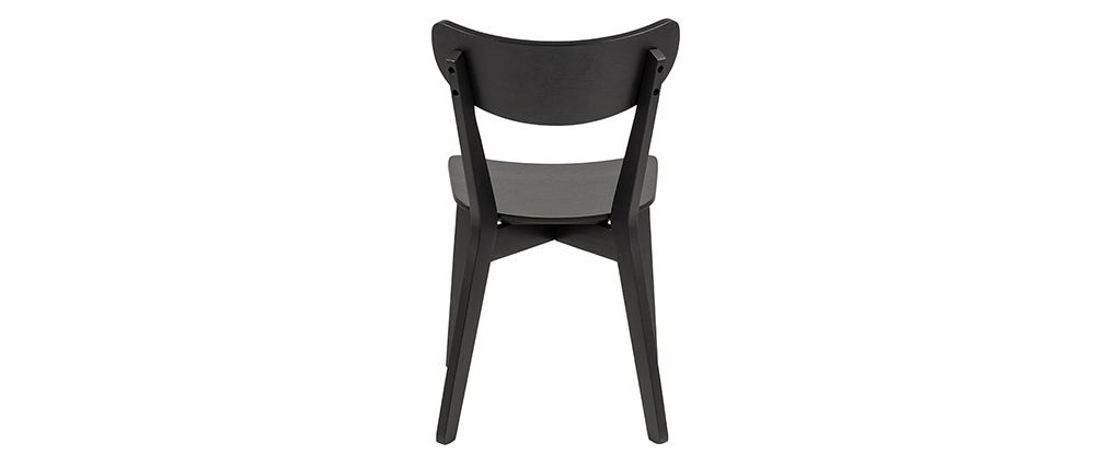 Chaises scandinaves bois noir (lot de 2) BAKI