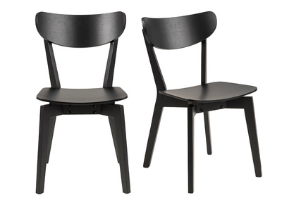 Chaises scandinaves bois noir (lot de 2) BAKI