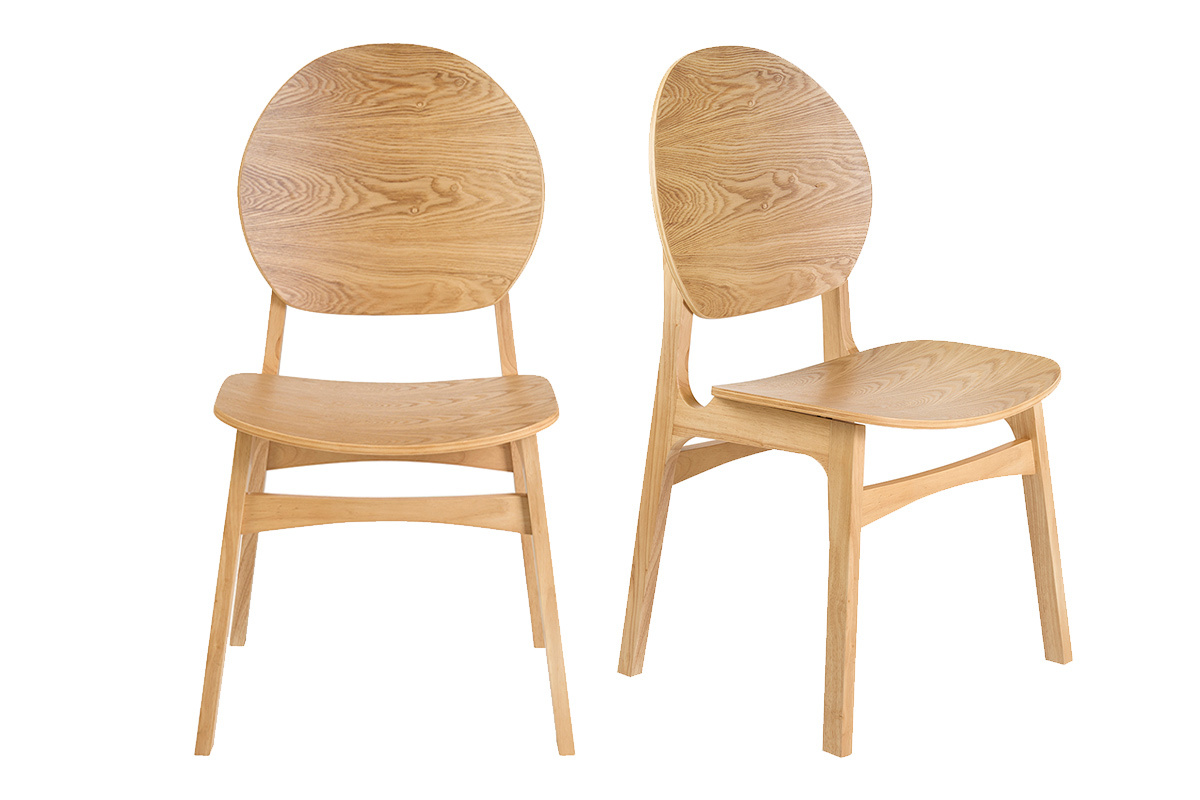 Chaises scandinaves en bois clair (lot de 2) ELTON