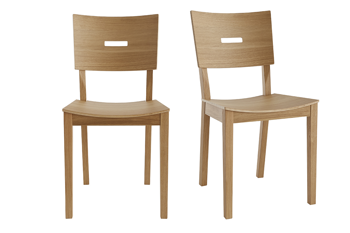 Chaises scandinaves en bois clair chne (lot de 2) ERA